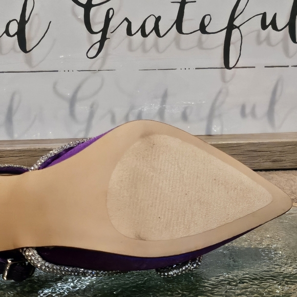 Steve Madden Viable Purple Satin with Rhinestone Bow Wmns Sz 7 - Picture 8 of 12